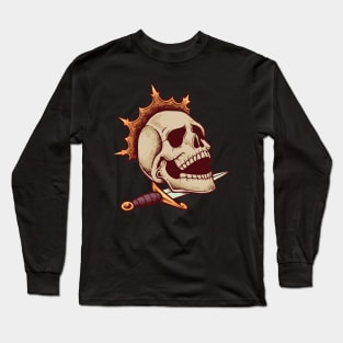 Dagger and crown - majestic skull Long Sleeve T-Shirt